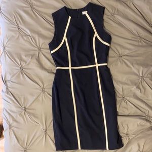 Calvin Klein slim cut navy with white dress size 4